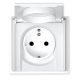 Utičnica šuko s poklopcem bijela 16A 250V IP44 043-517 Commel