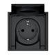 Utičnica šuko s poklopcem crna 16A 250V IP44 043-617 Commel