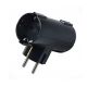 Utikač adapter  'T' 2xšuko 6338-2 crni