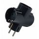 Utikač adapter 'T'  3xšuko 6338-4 crni