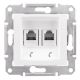 Utičnica telefonska 2xRJ11 bijela SEDNA