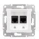 Utičnica 2xRJ45 cat5 UTP bijela SEDNA
