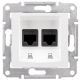 Utičnica 2xRJ45 cat6 UTP bijela SEDNA