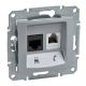 Utičnica RJ11+RJ45 cat5 UTP alu SEDNA