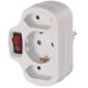 Utikač T - 3 Utičnice + Prekidač 1xŠUKO, 2xEURO+