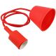 Kabel s grlom E27, plastika,crvena boja,1,5m, Green Tech MT-003RD