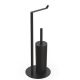 Stalak za WC četku i toalet papir crni 2071825 AWD